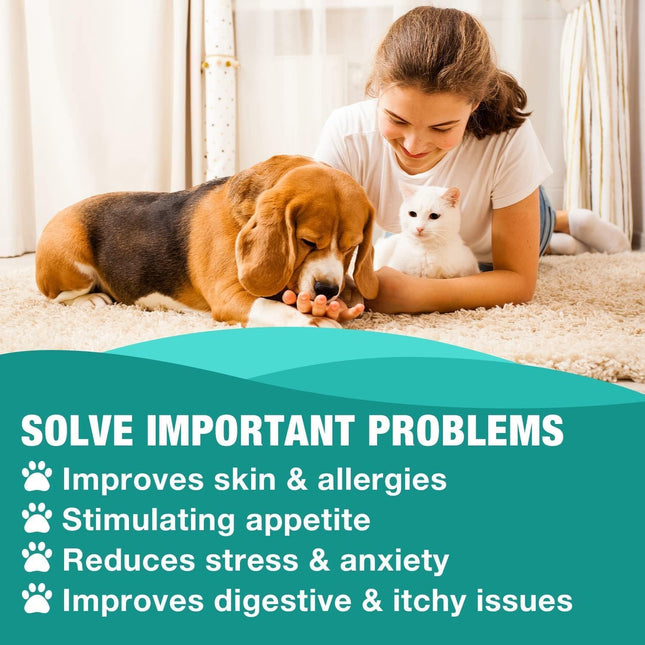 Hemp Oil for Dogs & Cats - Calming Drops with Omega 3-6-9 - Anxiety & Stress Relief,60ML
