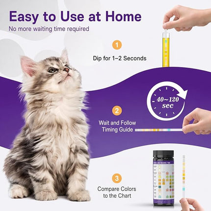 Carethetic Pet Urine Test Strips for Dogs & Cats, 10-Parameter Urinalysis Test Kit, 100 Reagent Strips for At-Home Urine Health Screening, Fast Results, Easy to Use