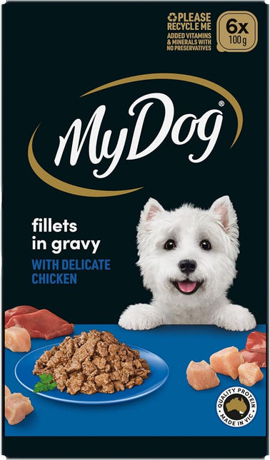 MY DOG Adult Wet Dog Food With Tender Chicken 100g Tray, 36 Pack