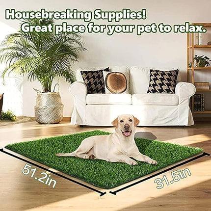 Dog Grass Pad, 51.2" x 31.5" Artificial Grass Pee Pad for Puppy Indoor Outdoor Training
