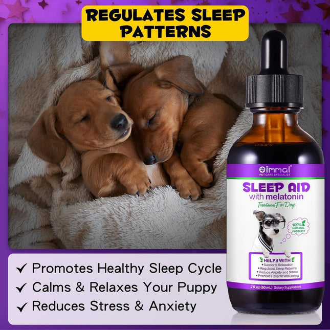Melatonin for Dogs , Calming Supplement Drops, Natural Sleep Aid ,60ML