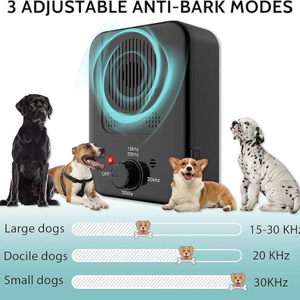 Anti Barking Device, Rechargeable Dog Barking Deterrent Devices for Dogs, Ultrasonic Dog Barking Control Device, Barking Dog Silencer, Bark Box Stop Neighbors Dog from Barking (Black)