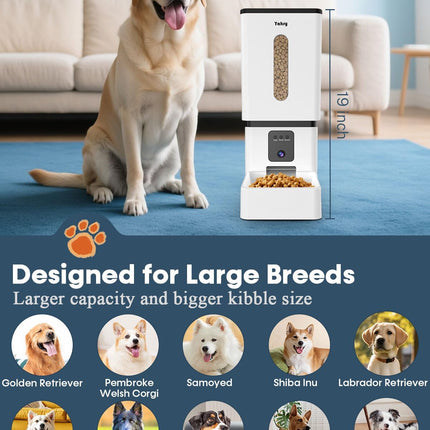 Automatic Dog Feeder Large Breed with Camera - 12L/50 Cups 5G WiFi App Control Dog Food Dispenser