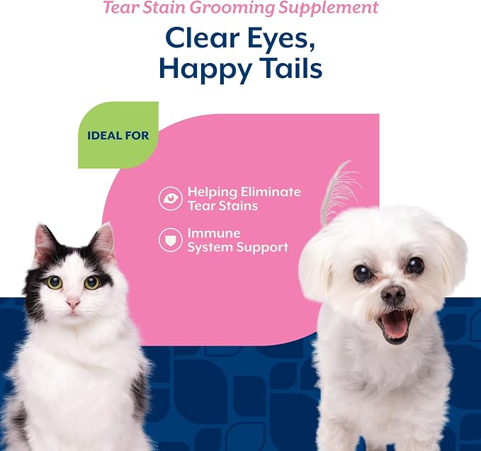 NaturVet Lutein Tear Stain Supplements for Dogs & Cats - 120 Ct