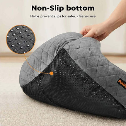 Pawz Dog Bed for Medium Dogs,Rectangle Dog Bed,Orthopedic Dog Bed,Soft Calming Pet Bed,Dog Sofa Beds with Raised Edges,Non-Slip Bottom,Removable Cover,Machine Washable,Grey