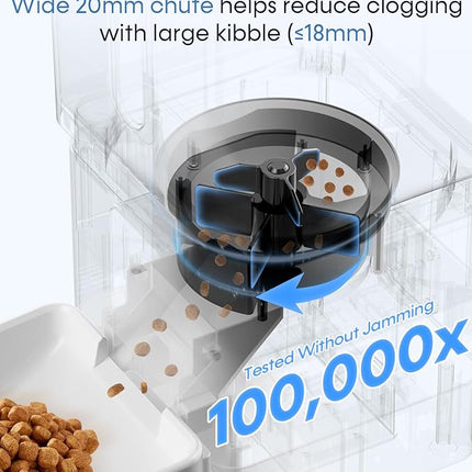 Large Breed Automatic Dog Feeder: 12L/50 Cups 5G WiFi Timed Dog Food Dispenser for Labrador - with HD 1080P Camera, Anti-Clog by Wnfuo