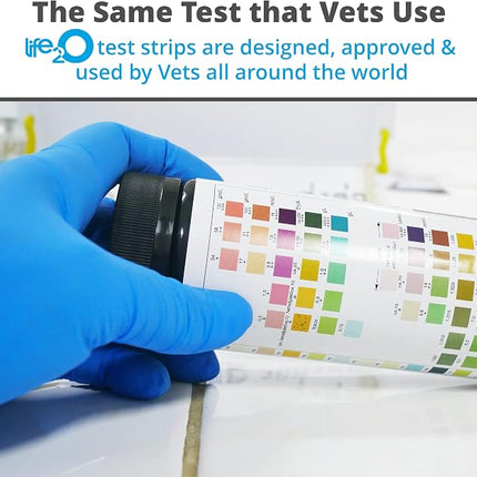 life2O 10-Parameter Cat & Dog Urine Test Strips 60ct, Cat & Dog UTI Test Kit, Diabetes Testing for Diabetic Pets, Urinalysis Reagent Strips: Glucose, Specific Gravity, pH, Ketone, Protein & More.
