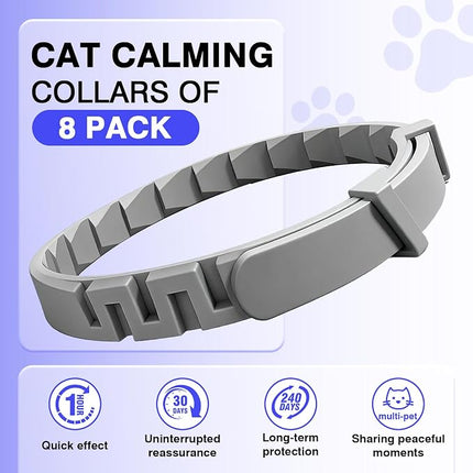 Calming Collar for Cats 8 PK Cat Stress and Anxiety Relief Pheromone Collar for Cats