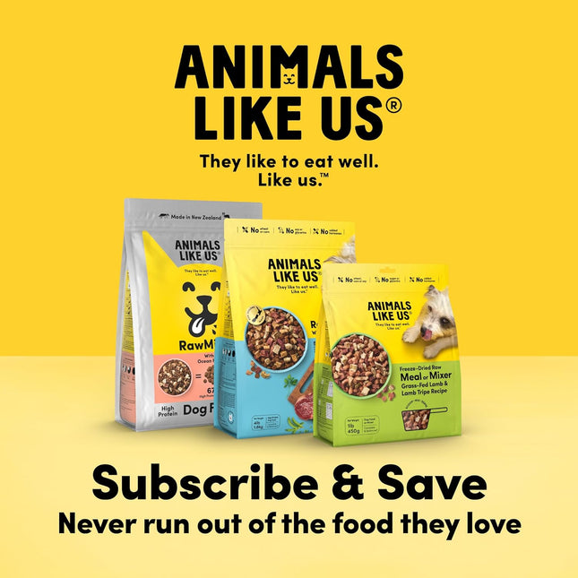 Freeze-Dried Raw Dog Meal Mixer Grass-Fed Lamb and Tripe 140g — Single Protein, Non-GMO, NZ Sourced