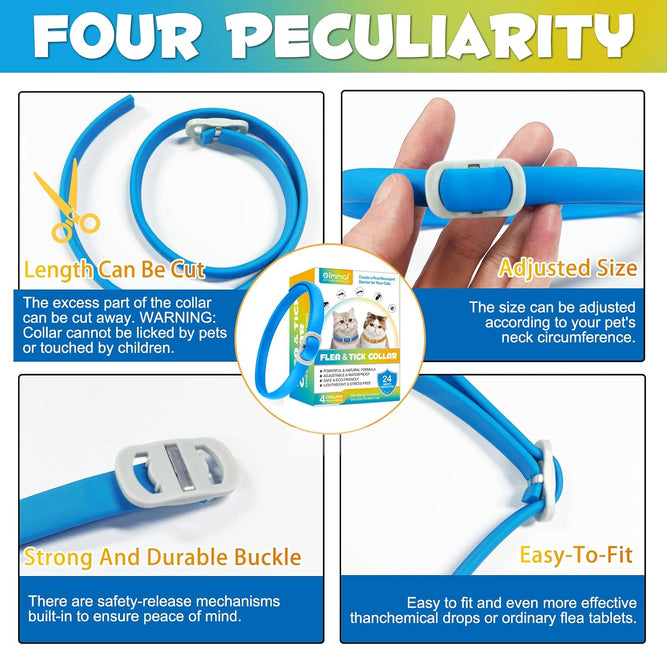 Cat Flea and Tick Collar | 24-Month Flea & Tick Prevention | Adjustable