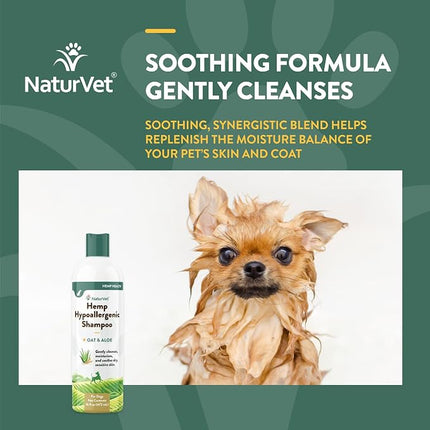 NaturVet Hemp Hypoallergenic Shampoo with Oat and Aloe for Dogs - 16oz