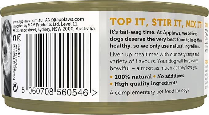 Applaws Taste Toppers 100% Natural Wet Dog Food Chicken Breast in Broth Tin 156g (Pack of 16), Limited Ingredients Pet Food