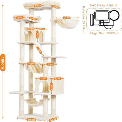 Heybly HCT034M Cat Scratching Post 180 cm Beige