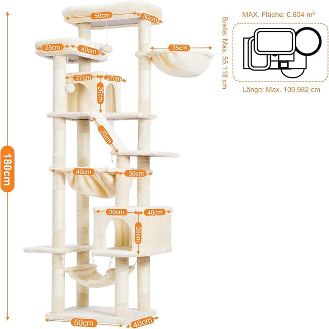 Heybly HCT034M Cat Scratching Post 180 cm Beige