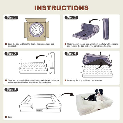 Orthopaedic Dog Bed for Large Dog Bed, M Washable Dog Bed, Sofa Beds for Medium, Large Dogs White