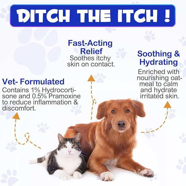 Pet Hydrocortisone Spray for Dogs & Cats 120ml, Natural Soothes Hot Spots, Rashes & Skin Irritations, Reduces Topical Inflammation, Allergy Relief