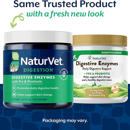 NaturVet Digestive Enzymes with Pre & Probiotic for Dogs & Cats - 4 oz