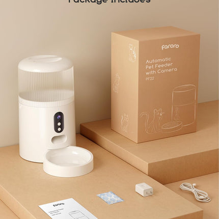 Faroro Automatic Cat Feeder with Camera, 3MP HD Video with Night Vision, 5G/2.4G