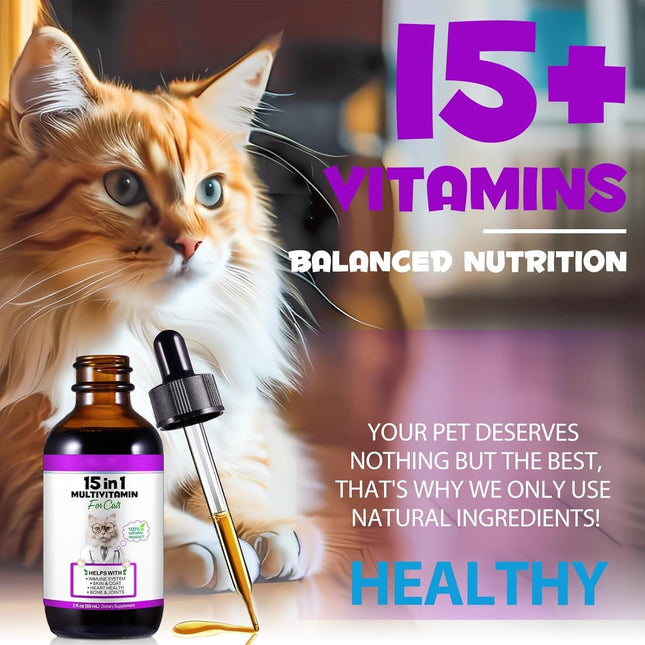 15-in-1 Cat Multivitamin Liquid Drops 60mL