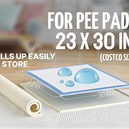 TidyFriend Dog Pee Pad Holder Tray Fits for 30” x 23” Pee Pads with Corner Lock Holes, Raised Edges, Non-Spill, Easy to Clean Silicone  (Beige)