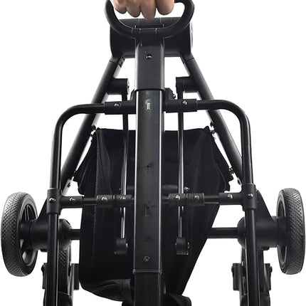 ROODO 2026 Upgraded Version 3 in 1 Dog Cat Stroller with Detachable Carrier Lightweight Folding Portable All Terrain Pet Travel System Puppy Kitty Doggie Bunny Stroller for 30lbs(Light Khaki)