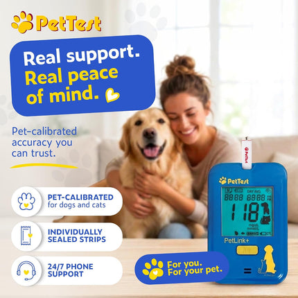 PetTest PetLink+ Genteel Glucose Kit for Dogs and Cats, Pain-Free Wireless