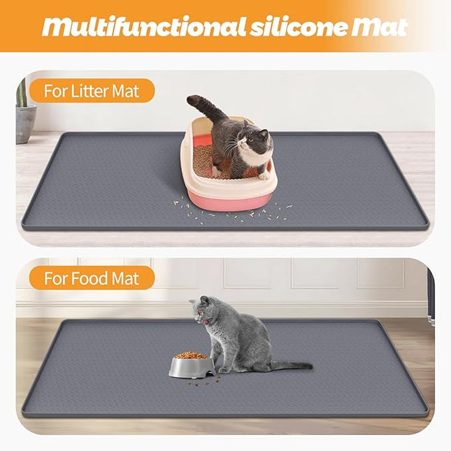 Cat Litter Mat, Extra Large 130 x 65 cm Silicone Mat Litter Trapping Mat