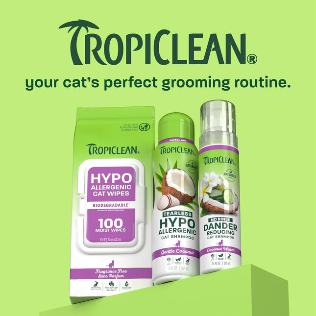 Tropiclean No Rinsing Coconut Dander Reducing Waterless Shampoo for Cats 220mL