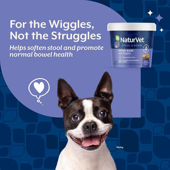 NaturVet Stool Ease Supplement for Dogs – 40 Soft Chews