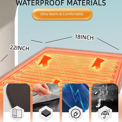 Pressure Activated Pet Heating Pad 18 x 22,Gravity Sensing,Automatic or Manual Mode