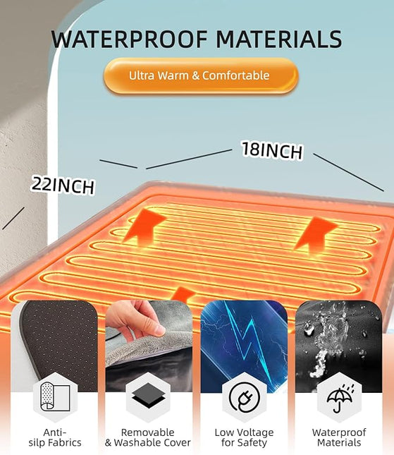 Pressure Activated Pet Heating Pad 18 x 22,Gravity Sensing,Automatic or Manual Mode