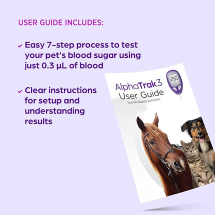 AlphaTrak3 Blood Glucose Monitoring Kit for Diabetic Dogs, Cats & Horses