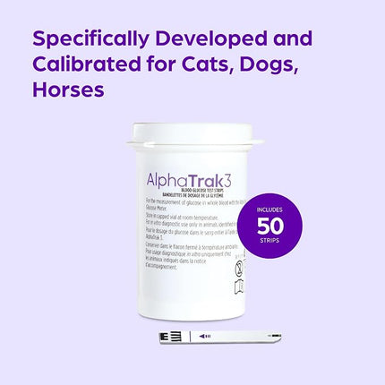 AlphaTrak3 Test Strips for Diabetic Dogs, Cats & Horses, 50 Count