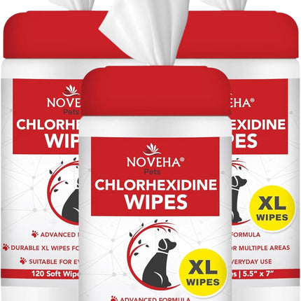 NOVEHA 360PCs XL Formulated Pet Wipes for Dogs & Cats,Size 5.5" x 7"