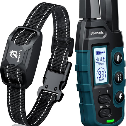 Bousnic Dog Shock Collar - 3300Ft Training Collar with Remote for 5-120lbs
