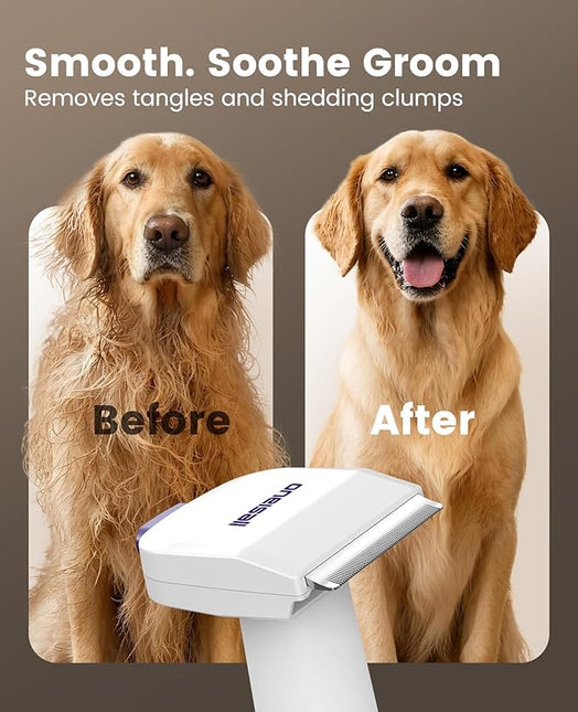 oneisall Dog Vacuum Brush for Shedding Grooming,Suction 99% Pet Hair,Dog Grooming Vacuum,Dog Hair Vacuum Groomer with 4 Pet Grooming Tools,Pet Hair Remover (pur)