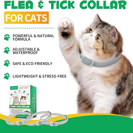 Cat Flea and Tick Collar | 24-Month Flea & Tick Prevention | Adjustable