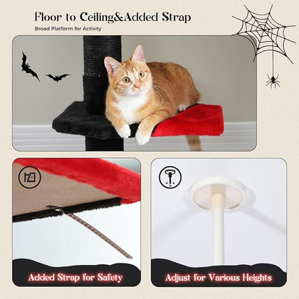 PAWZ Road Gothic Cat Tree, 86.8"-120" Floor to Ceiling Tower Large Condo