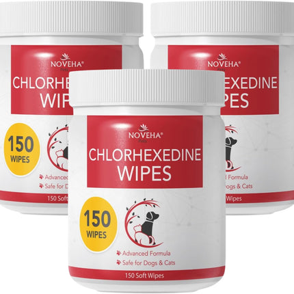NOVEHA Pet Wipes for Facial and Finger Folds - 3" x 2" Size (450 Counts)