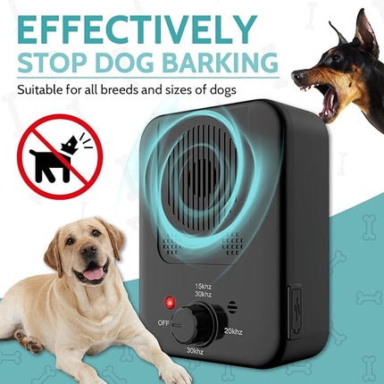 Anti Barking Device, Rechargeable Dog Barking Deterrent Devices for Dogs, Ultrasonic Dog Barking Control Device, Barking Dog Silencer, Bark Box Stop Neighbors Dog from Barking (Black)