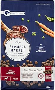 Farmer's Market Beef and Farm Vegetables Adult Dry Dog Food 2.7kg - Made with Real Australian Meat & Vegetables for Complete Nutrition, Supports Muscle, Skin & Coat Health