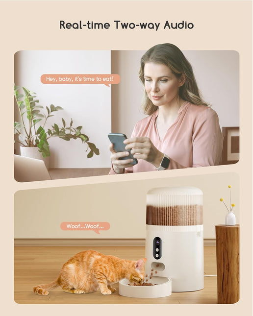 Faroro Automatic Cat Feeder with Camera, 3MP HD Video with Night Vision, 5G/2.4G