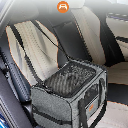 Morpilot Cat Carrier with Wheels Airline Approved, Pet Dog Carrier Dark Gray