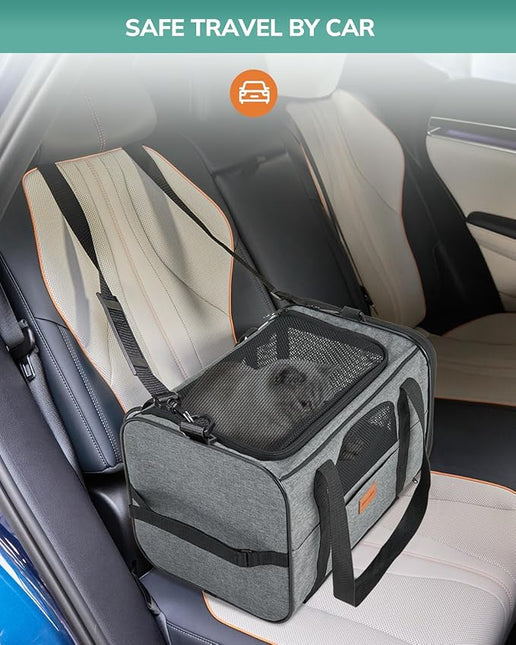 Morpilot Cat Carrier with Wheels Airline Approved, Pet Dog Carrier Dark Gray