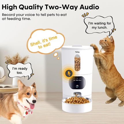 Automatic Cat Feeder with Camera WiFi, Timed Automatic Dog Feeder with Pet Camera: 2-Way Audio, Auto Cat Food Dispenser - HD 1080P Video
