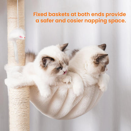 Heybly Wood Cat Tree for Indoor Cats, Cat Condo for Large Cats with Self Groomer,Gray HCT120SG