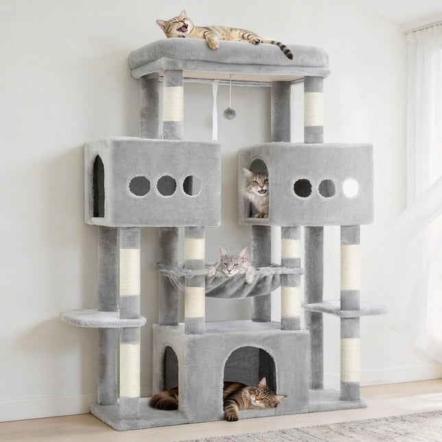 Hey-brother Cat Tree Tower with Big Platform for Indoor Adults, MPJ083W