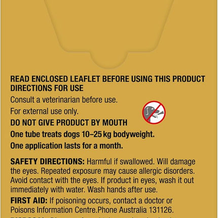 Advocate Dog, Monthly Spot-On Protection from Fleas, Heartworm and Worms, Single Pack Flea Treatment for Large Dogs 10-25 kg, 1 Pack