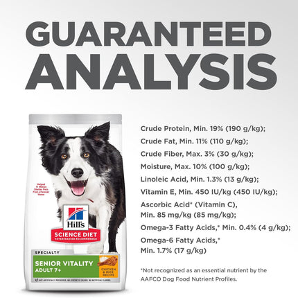 Hill's Science Diet Senior Vitality 7+ Chicken Dog Food 5.67kg