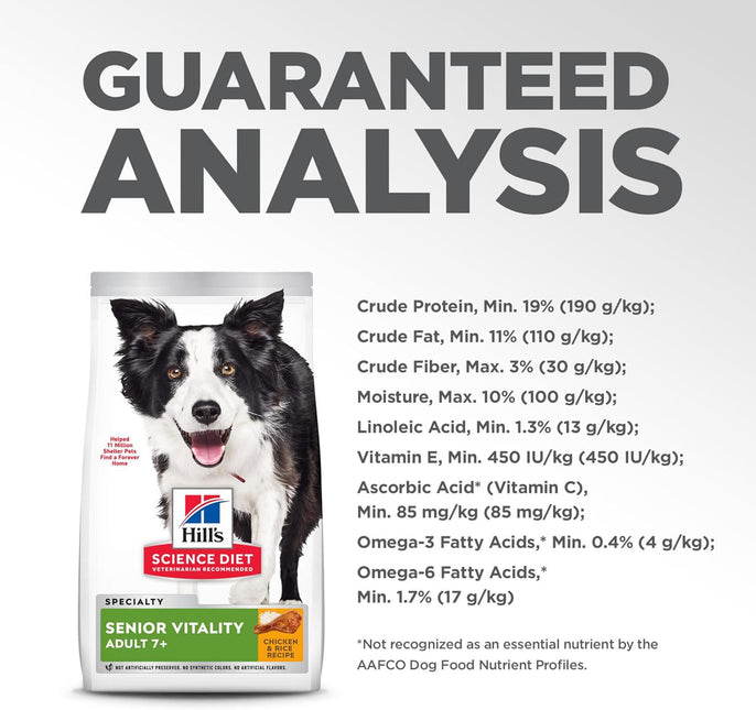 Hill's Science Diet Senior Vitality 7+ Chicken Dog Food 5.67kg